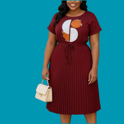 Ensemble bordeaux plissé