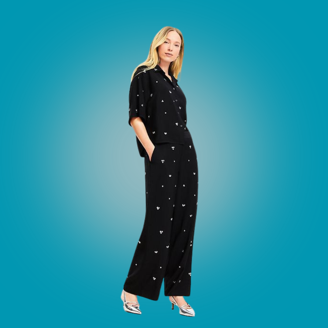 Ensemble femme chic noir à motifs discrets