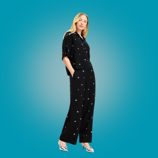 Ensemble femme chic noir à motifs discrets