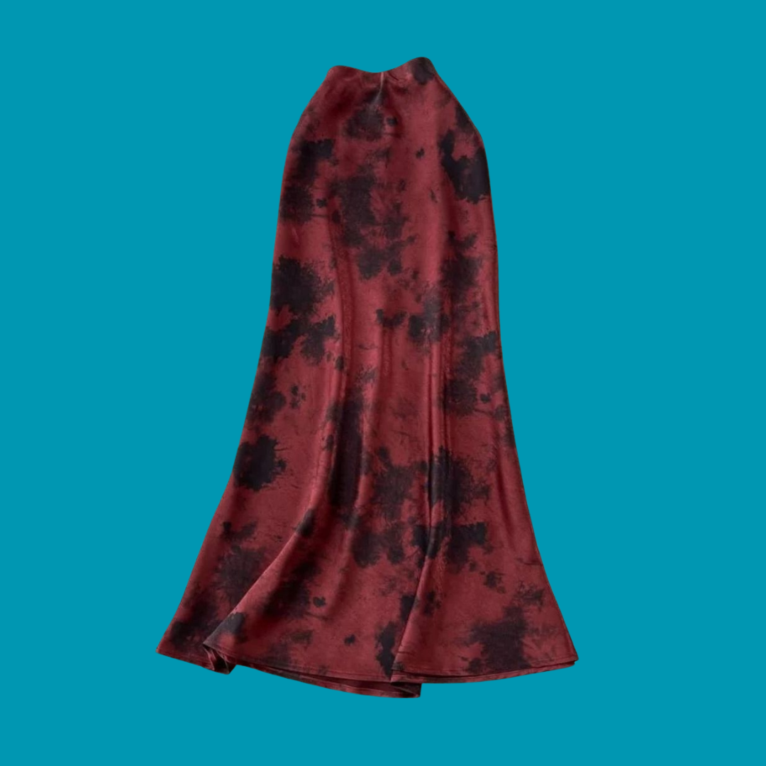 Robe longue bordeaux tie and dye