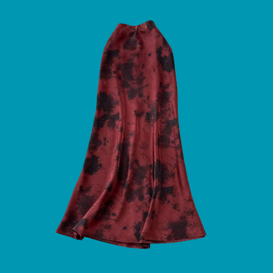 Robe longue bordeaux tie and dye